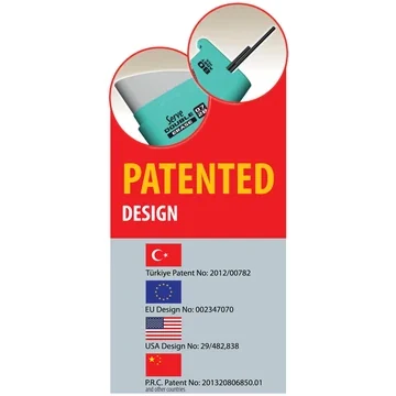 Patented Design — Türkiye Patent No: 2012/00782 · EU Design No: 002347070 · USA Design No: 29/482,838 · P.R.C. Patent No: 201320806850.01