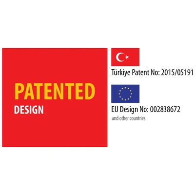 Patented Design — Türkiye Patent No: 2015/05191 · EU Design No: 002838672