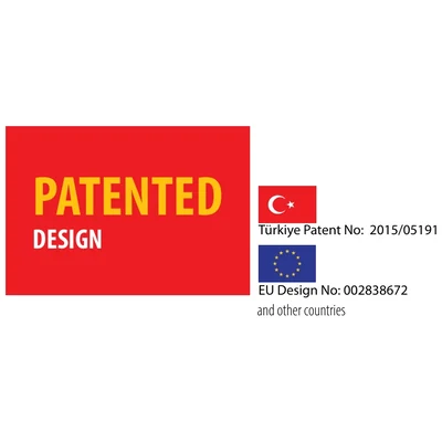 Patented Design — Türkiye Patent No: 2015/05191 · EU Design No: 002838672
